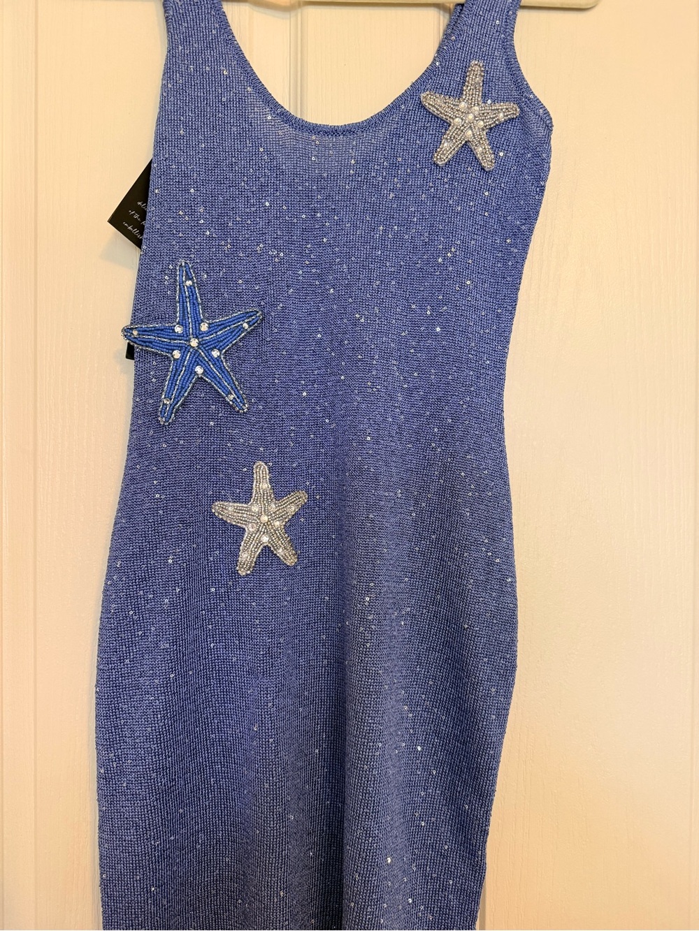White Fox Boutique Blue Star Embellished Mini Dress